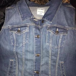 Old navy XXL distressed denim vest fits plus size